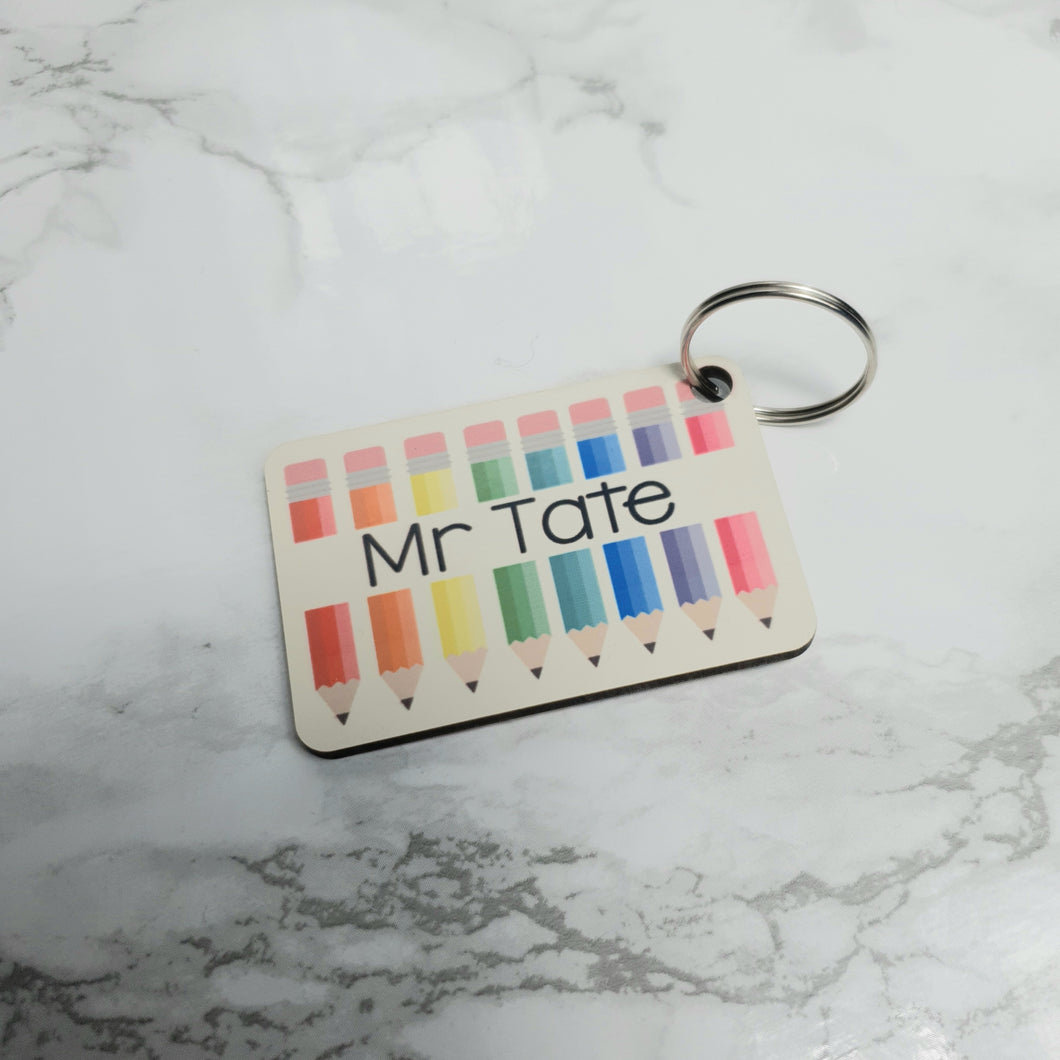 Multicoloured Pencil Keyring
