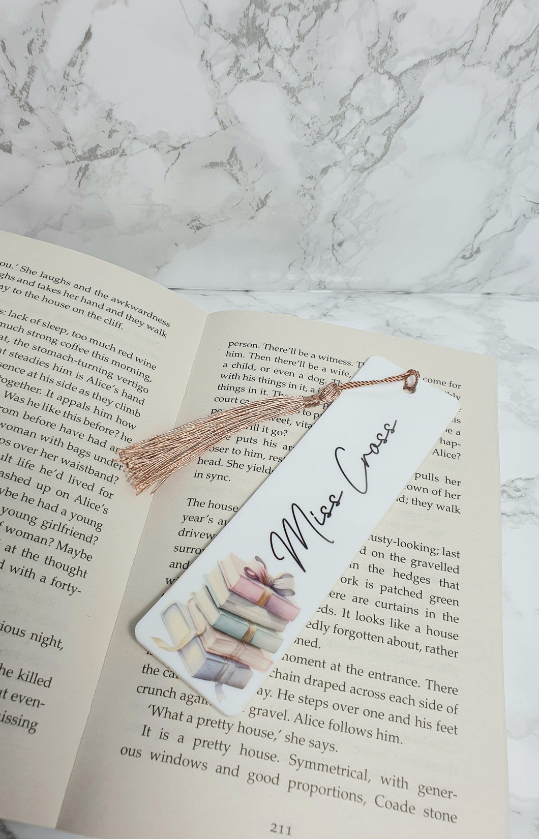 Pastel Book Stack Bookmark