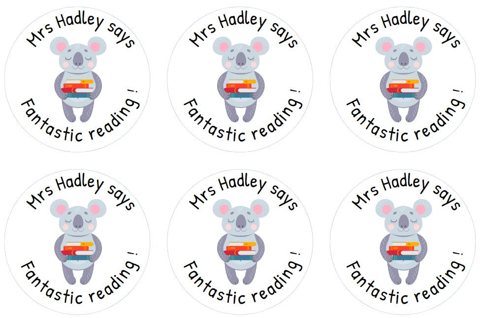 Personalised Fantastic Reading Stickers