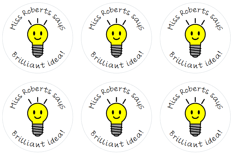 Personalised Brilliant idea sticker