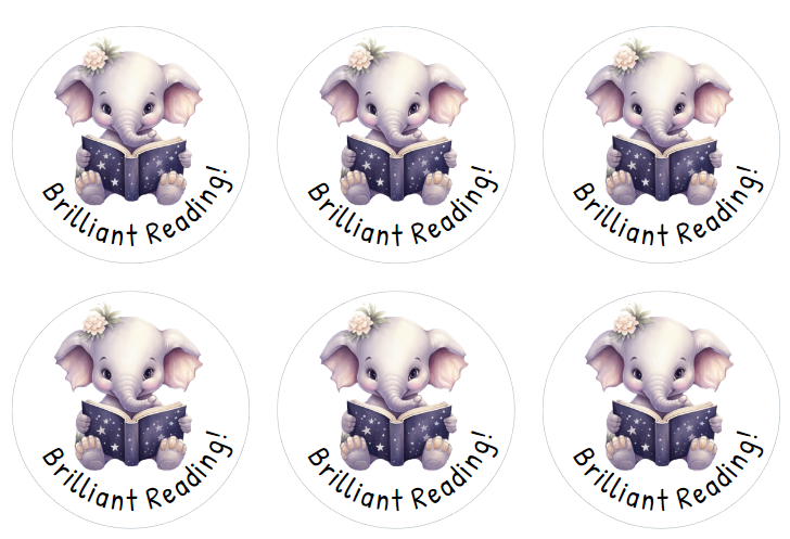 Elephant brilliant reading Stickers