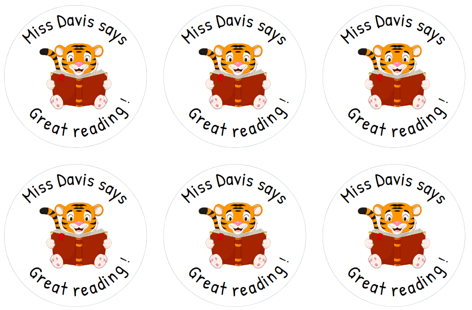 Personalised 'Great Reading' Stickers