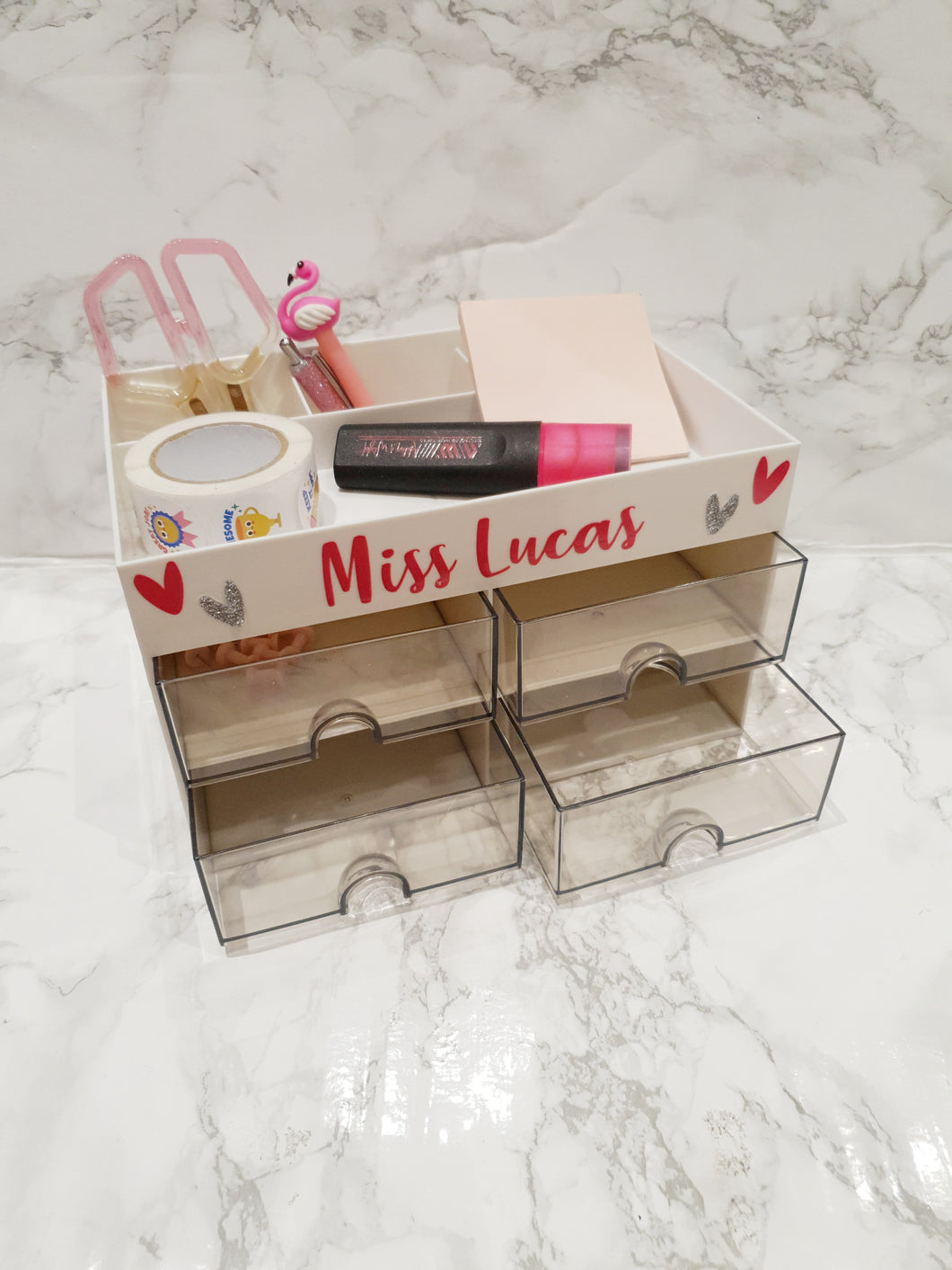 Personalised '4 Draw' Desk Tidy