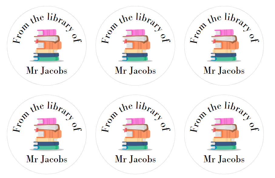 Personalised ' book stack' stickers