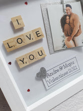 Load image into Gallery viewer, I love you scrabble frame .
