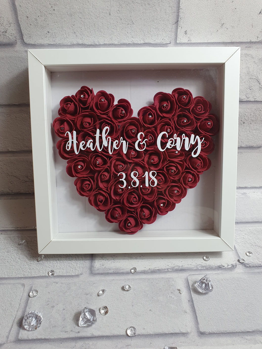 Rose heart frame (personalised)