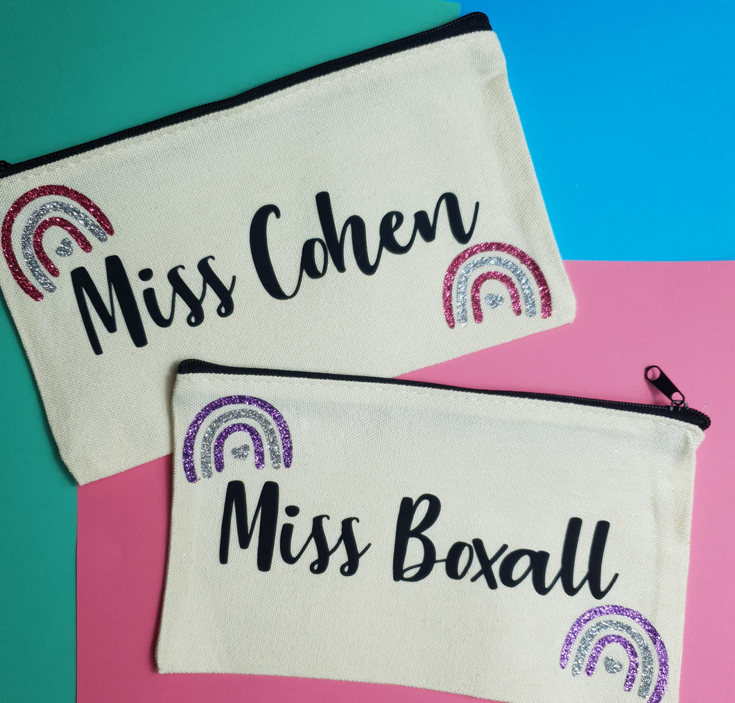 Personalised 'rainbow' pencil case