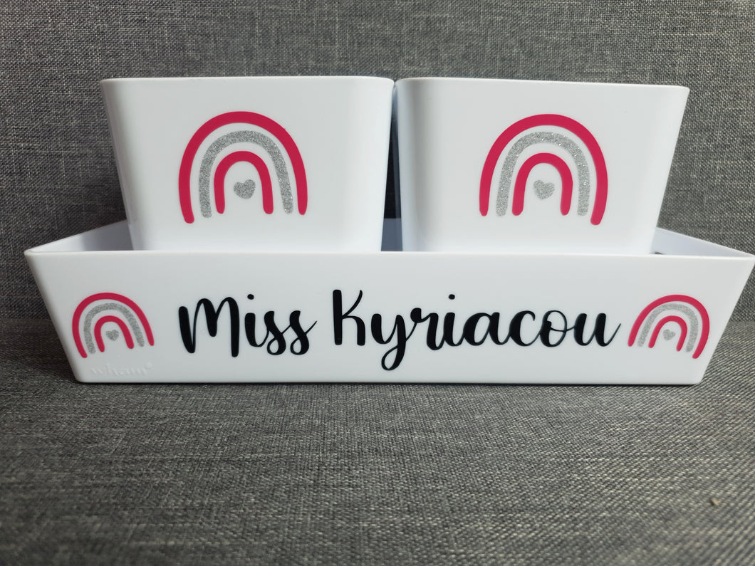Personalised Desk Tidy with 2 Pen Pots