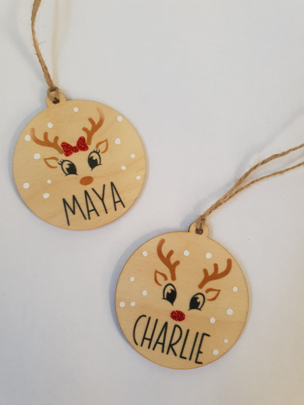 Reindeer tree decorations - snow (class set)