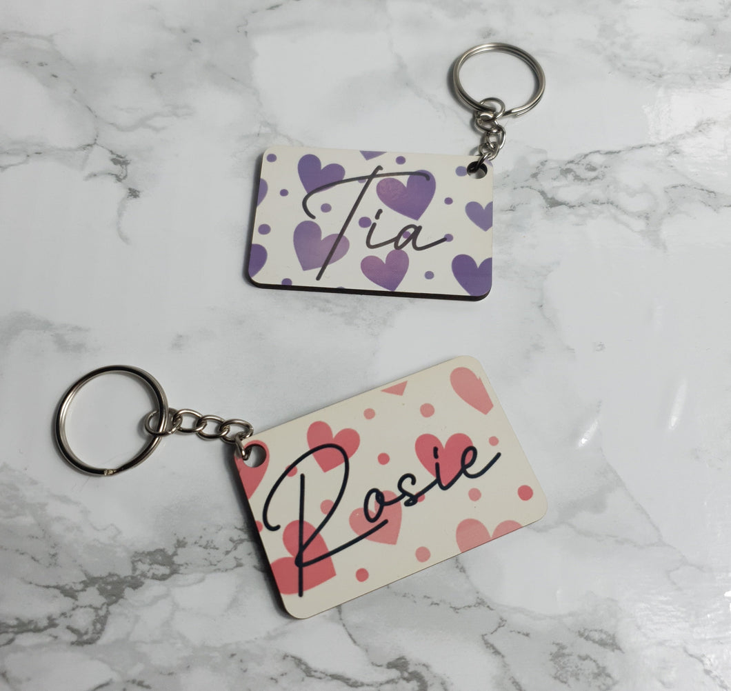 Personalised 'hearts' Keyring