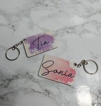 Load image into Gallery viewer, Personalised &#39;colour splash&#39; Keyring
