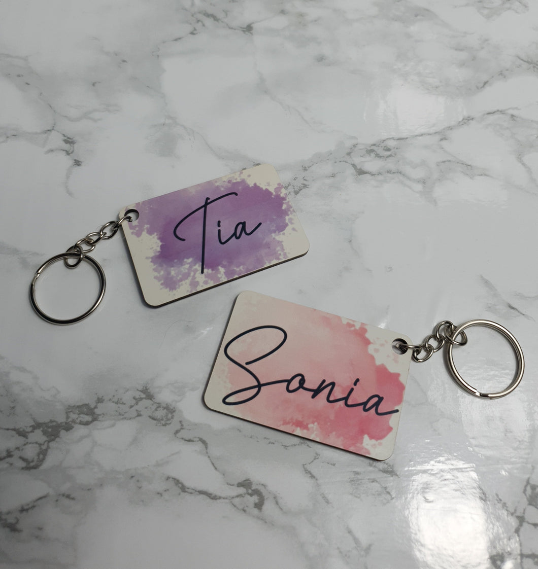 Personalised 'colour splash' Keyring