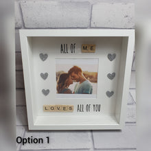 Load image into Gallery viewer, Valentines Scrabble quote frame
