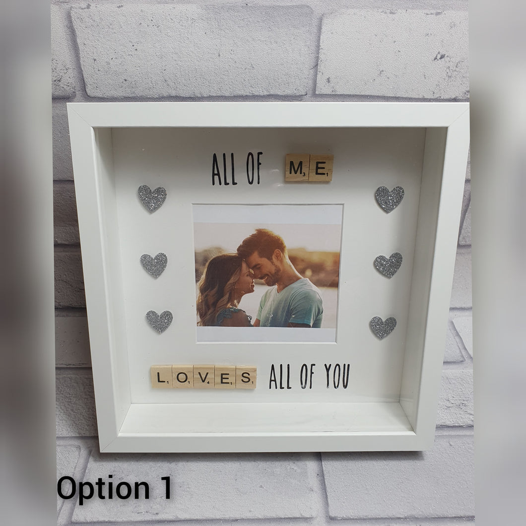 Valentines Scrabble quote frame