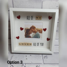 Load image into Gallery viewer, Valentines Scrabble quote frame
