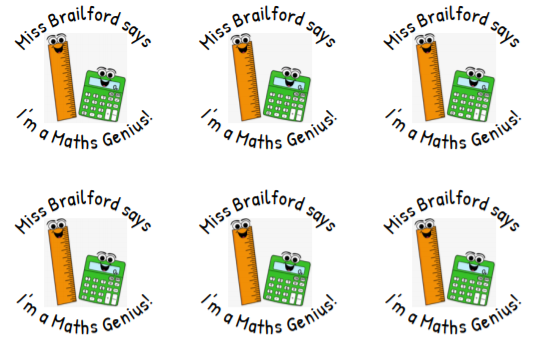 Personalised Maths Stickers