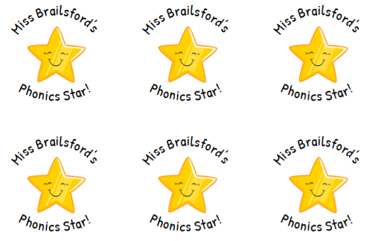 Personalised Phonics Star Stickers