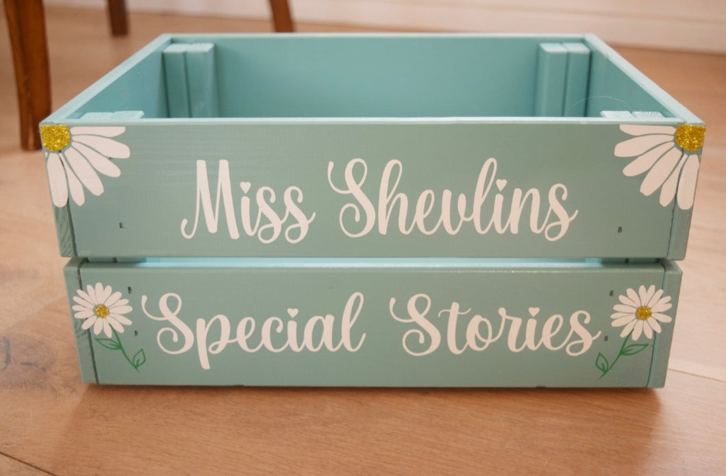 Teacher Personalised 'Daisy' Book Crate